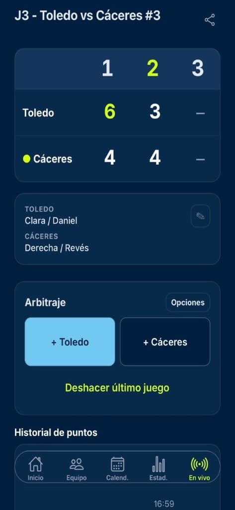 Partidos en vivo